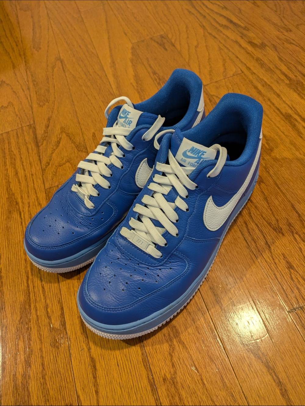 Nike Air Force 1s - Low Top - Blue With White Detailing